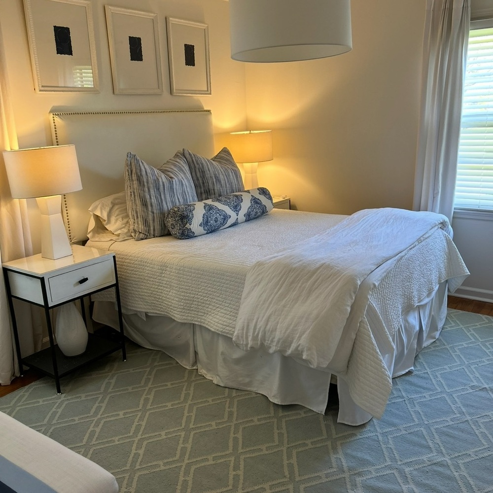 West Elm White Linen Duvet Cover